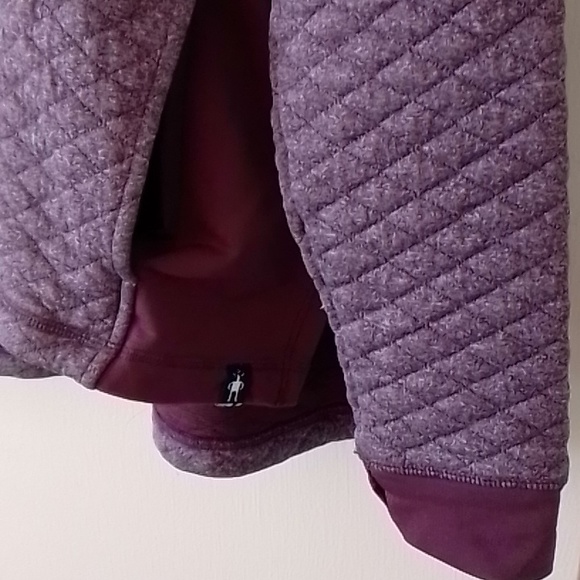 Smart wool diamond peak quilted hoodie heathered purple medium - Picture 4 of 9